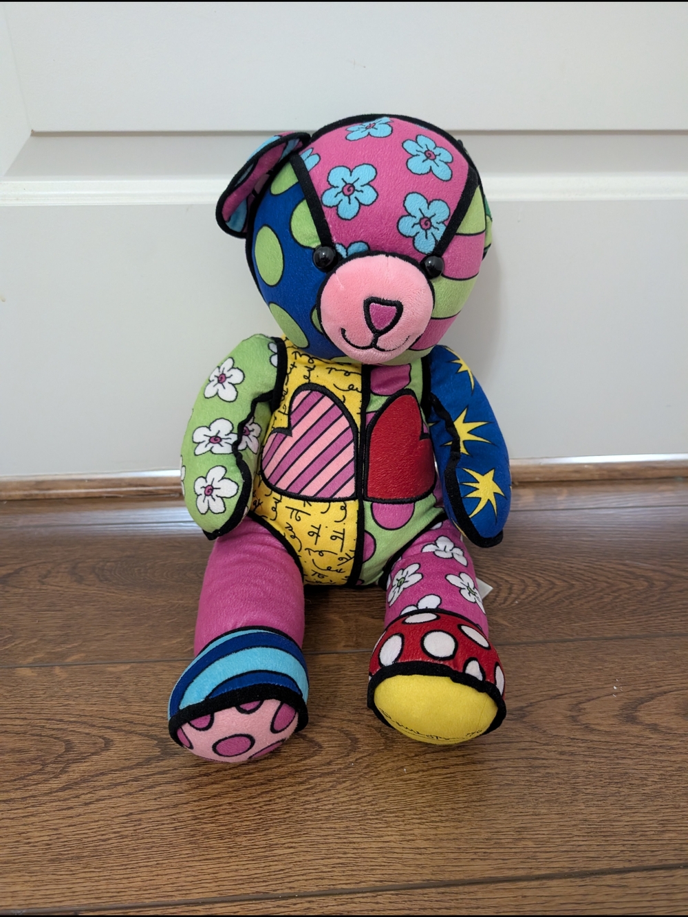 Build-A-Bear Retired Romero Britto Patchwork Pop Art Stuffed Bear